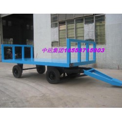 供應3T帶護欄平板拖車 廠區(qū)平板拖車 民用平板車