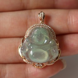 要買(mǎi)高質(zhì)量的翡翠冰種笑佛首先選擇有利珠寶：冰種翡翠笑佛收藏品