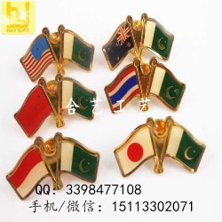 生產(chǎn)各國旗徽章、中國國旗徽章、交叉國旗襟章